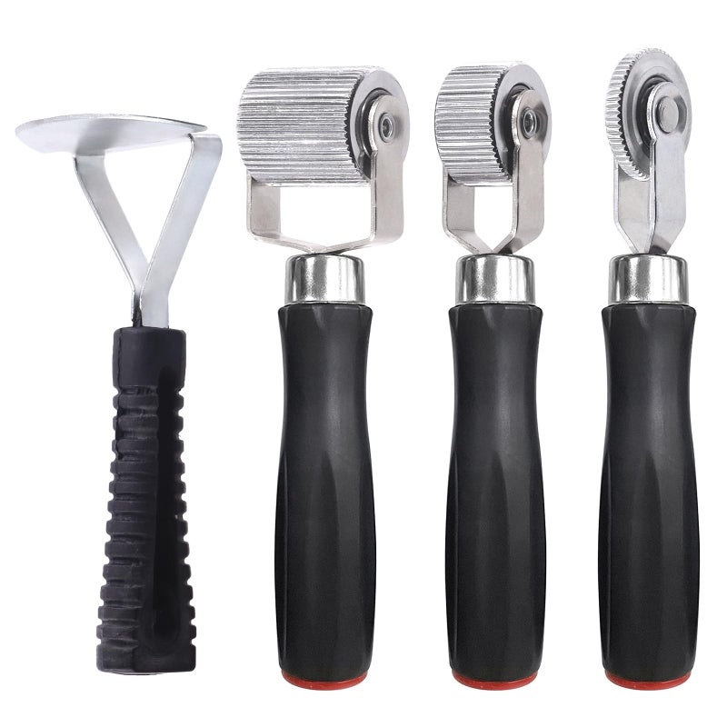 Rustark 4Pcs Car Sound Deadening Roller Set with Scraper 3 Different Sizes Auto Soundproofing Sound Deadener Rollers with Scraper for Car Noise Sound Deadening Installation 6mm 20mm 40mm